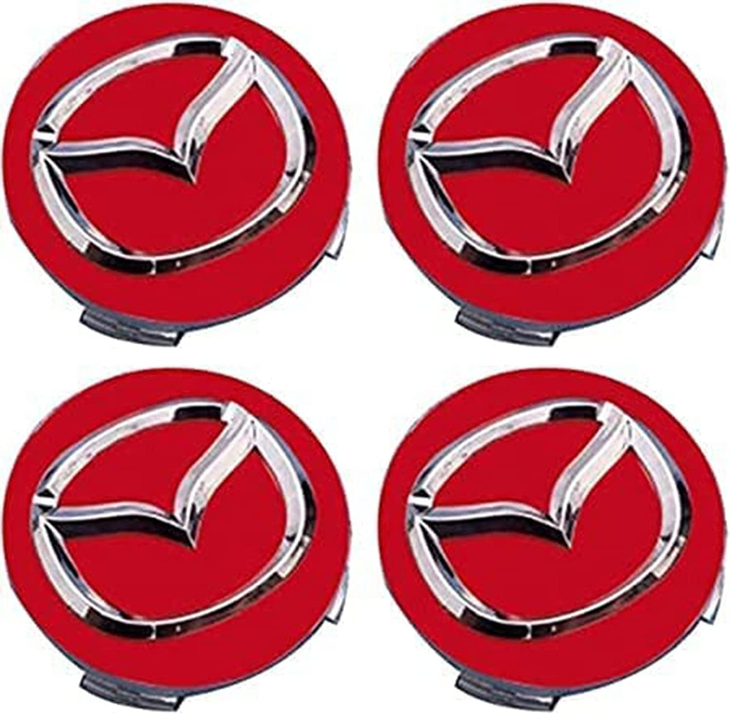 4 Stück Auto Felgenkappen für Mazda 2 3 6 MX-5 MX-30 CX-3 CX-8 56mm, Verschleißfest Langlebig Auto Nabenabdeckung Radkappen Ersatz Accessoires,Red von LMYSLCDW