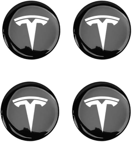 4 Stück Auto Felgenkappen für Tesla Model 3 Y S X, Verschleißfest Langlebig Auto Nabenabdeckung Radkappen Ersatz Accessoires,Black von LMYSLCDW