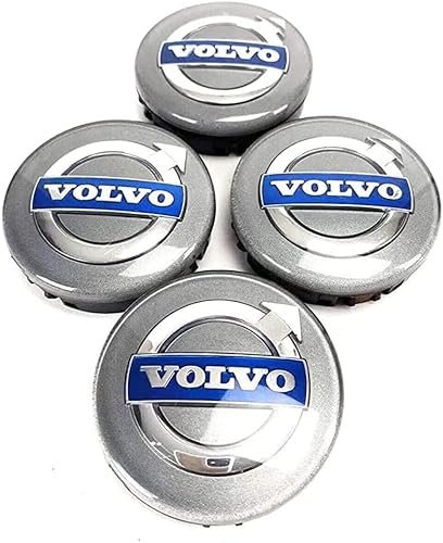4 Stück Auto Felgenkappen für Volvo XC90 V40 V50 V60 V70 V90 C30 C40 C70, Verschleißfest Langlebig Auto Nabenabdeckung Radkappen Ersatz Accessoires von LMYSLCDW
