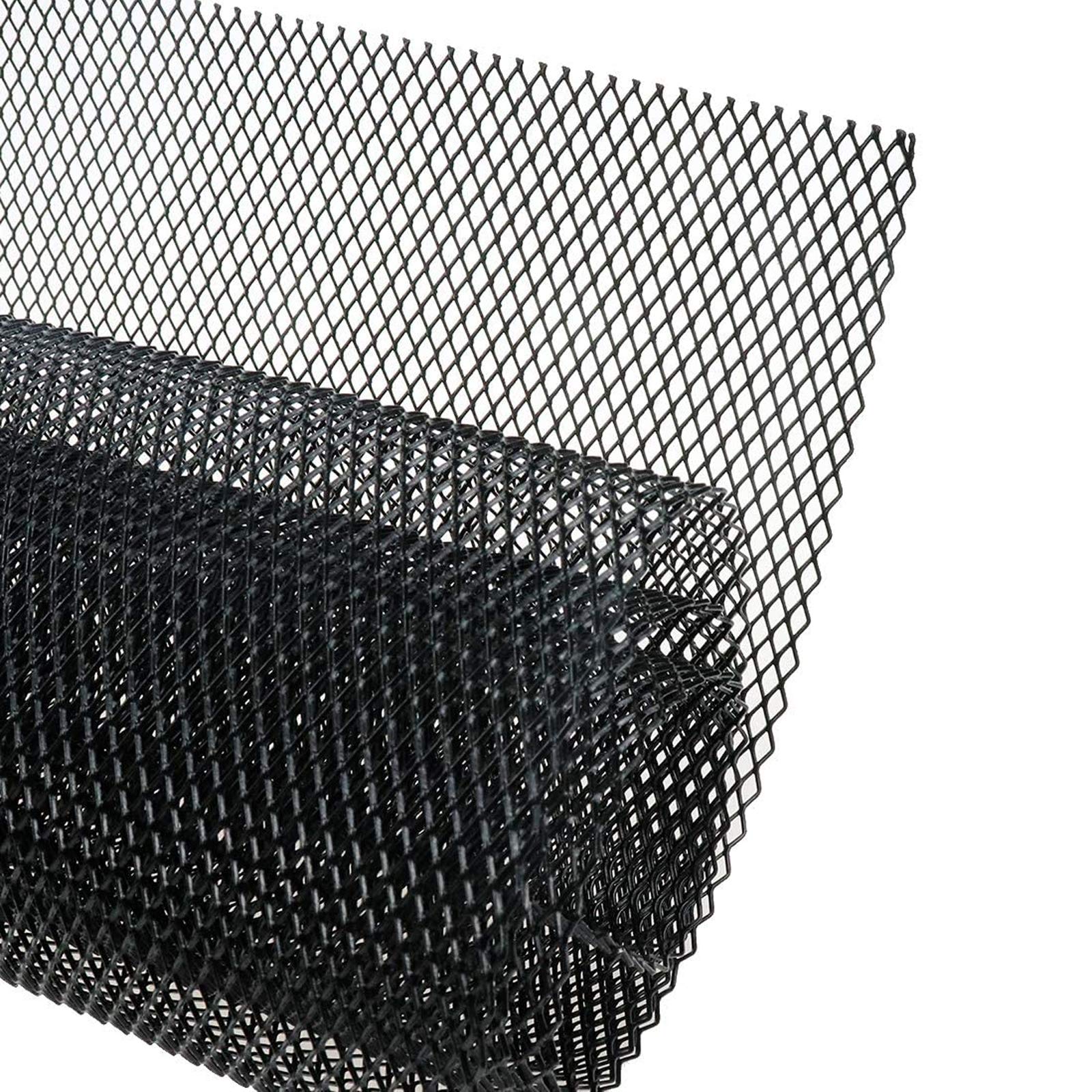 Aluminium-Gitter, 100 x 33 cm, schwarz, universal, für Autorennen, Lüftungsgitter, Tuning für Stoßstange, wasserdicht und korrosionsbeständig (3 x 6 mm Loch) von LMYSUFI
