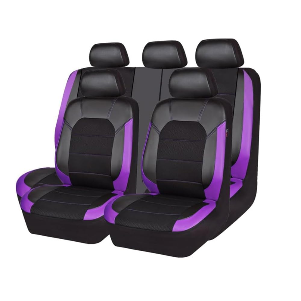 LNCZX Autositzüberzug für Alfa Romeo Giulia GTA/GTAm/Super/Speciale/Veloce Ti 5-Seats, Sitzschutz Vorne Hinten Atmungsaktiv Verschleißfest 5 Sitzplätze Anti-Scratch Automobil Innenraum,Purple von LNCZX
