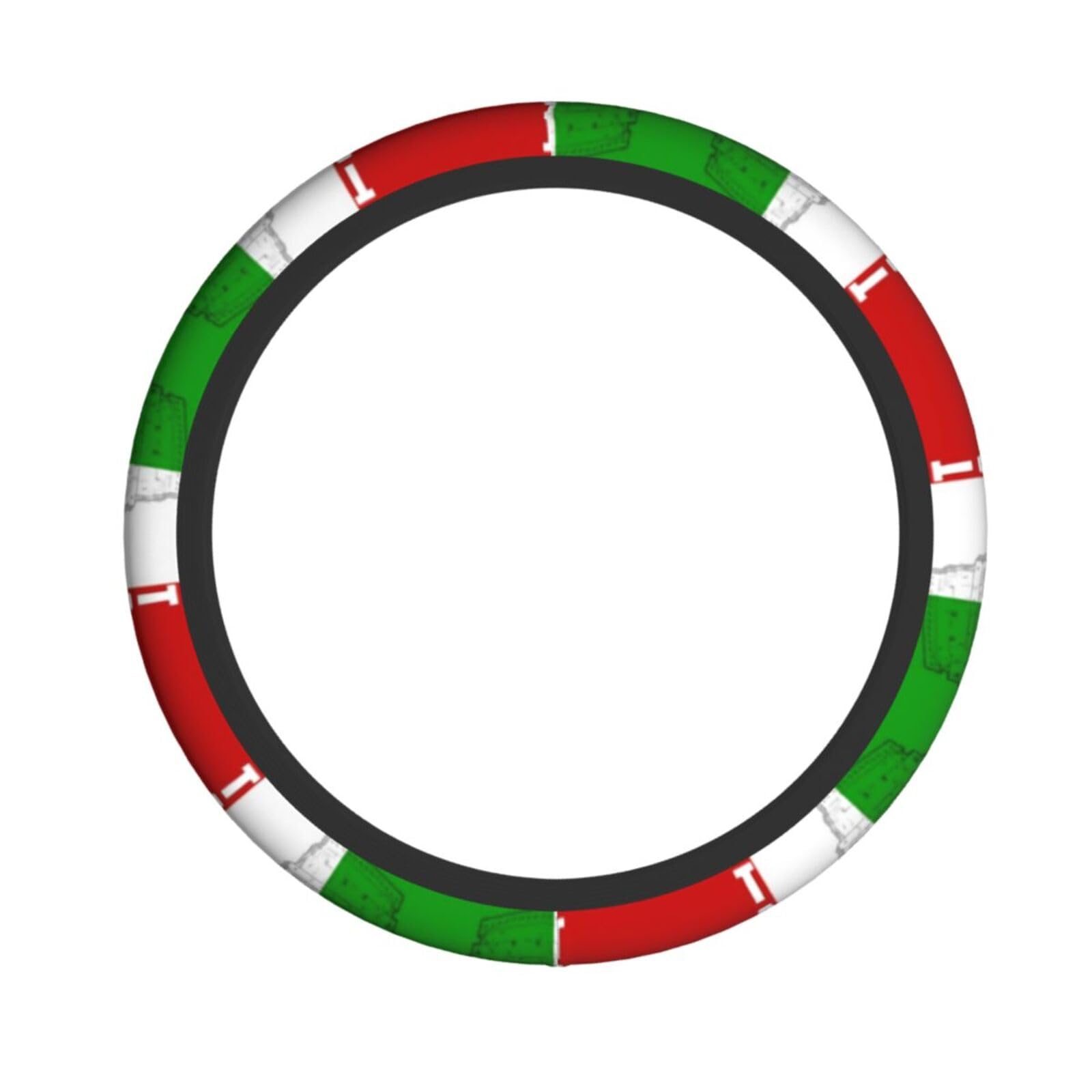 Elastische Lenkradhülle aus Stoff, Motiv: römisches Kolosseum, italienische Flagge, Schutzhülle von LNEMYQRS