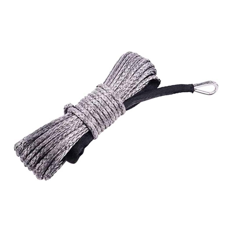 Synthetisches Windenseil-Set 1/4''x50' Mit Mantel Outdoor Zubehör String ATV UTV Ersatz 12 Strang Synthetische Winde Seil Kabel Abschleppen Notfall Auto(Gris) von LNHHG