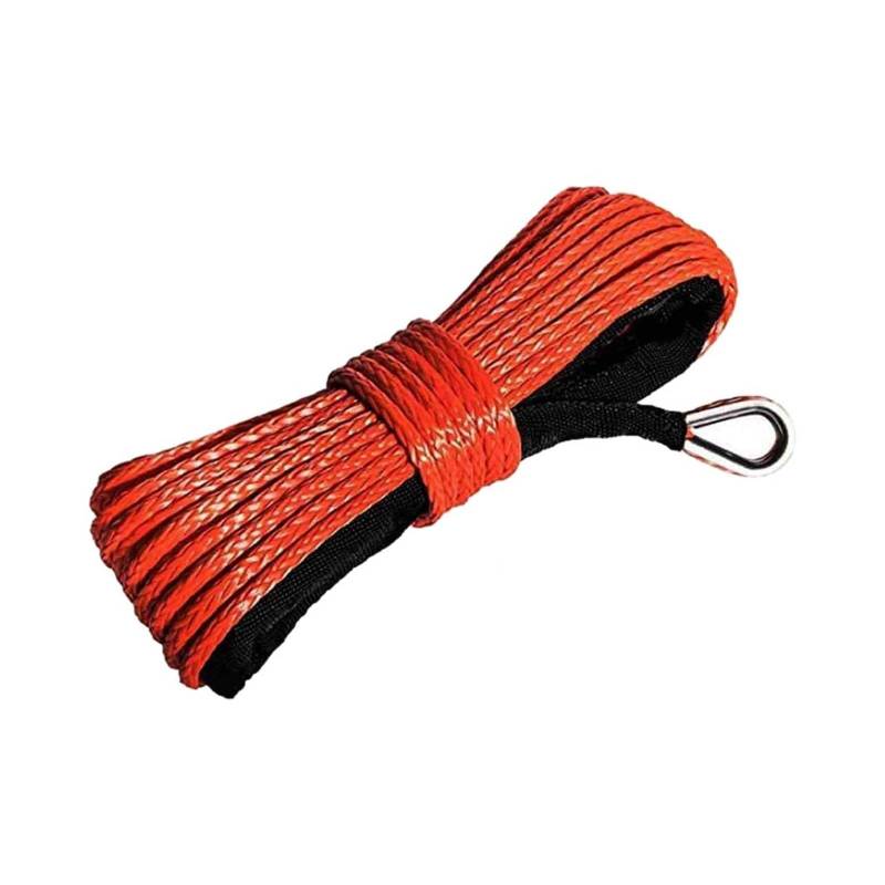 Synthetisches Windenseil-Set 1/4''x50' Mit Mantel Outdoor Zubehör String ATV UTV Ersatz 12 Strang Synthetische Winde Seil Kabel Abschleppen Notfall Auto(Rood) von LNHHG