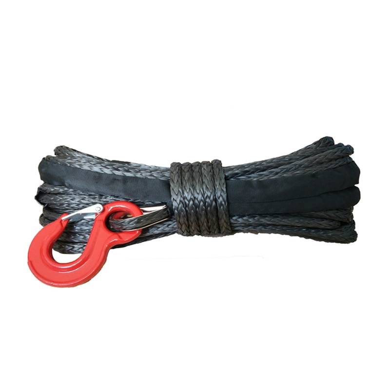 Synthetisches Windenseil-Set 10 mm * 30 m Synthetisches Kabel mit Haken UHMWPE-Faser Spectra Windenseil Abschleppleine for Allradantrieb im Gelände(Noir) von LNHHG