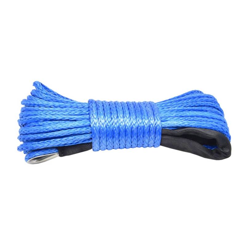 Synthetisches Windenseil-Set 15m Windenkabel, Kabel Abschleppwagen Abschleppgurt Anhängerseil mit Haken for ATV Off Road Zubehör 7700lbs 3,5T(Blue) von LNHHG