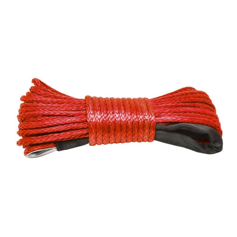 Synthetisches Windenseil-Set 15m Windenkabel, Kabel Abschleppwagen Abschleppgurt Anhängerseil mit Haken for ATV Off Road Zubehör 7700lbs 3,5T(Rood) von LNHHG