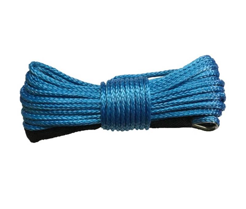 Synthetisches Windenseil-Set 6 mm x 20 Meter ATV-Windenseil, Off-Road-Seil, Synthetisches Windenseil, Bootswindenkabel, UTV(Blue) von LNHHG