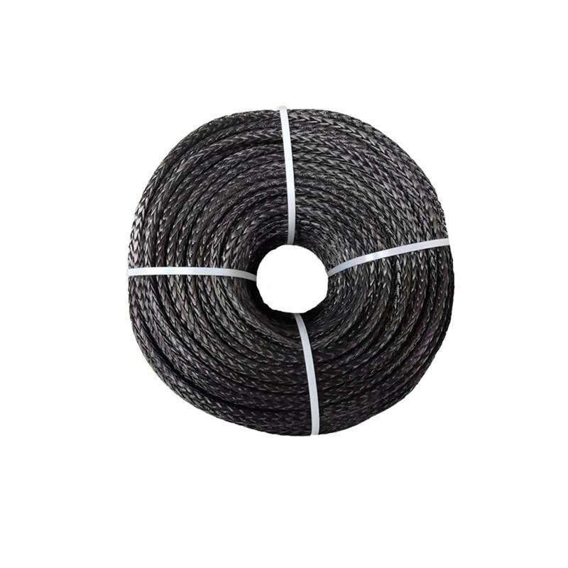 Synthetisches Windenseil-Set 8 mm x 300 m, 12 Stränge, Synthetisches UHMWPE-Windenseil, Segelflugzeug-Kabelzugleine(Noir) von LNHHG