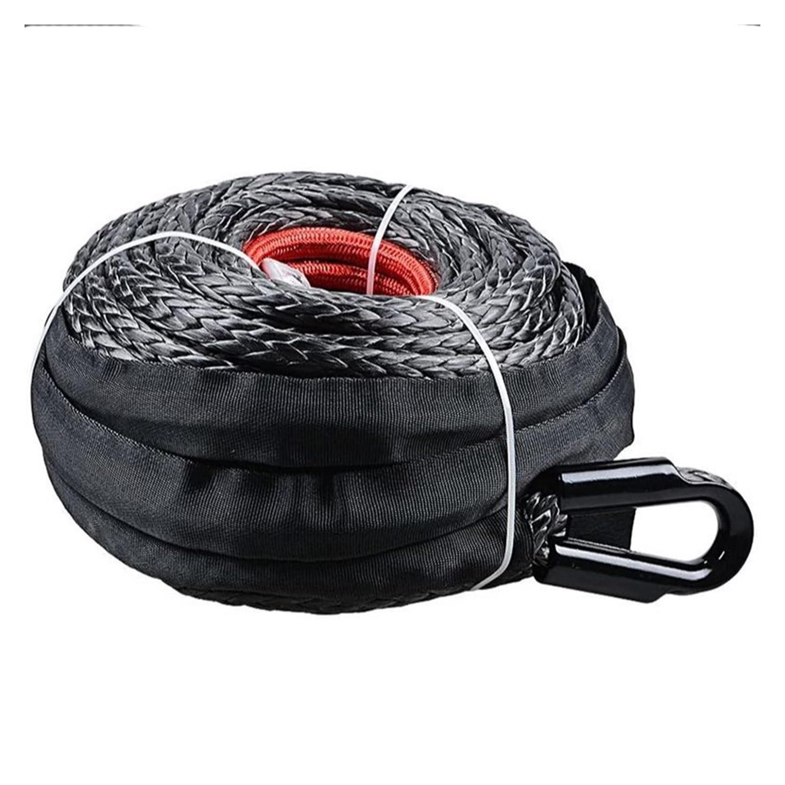 Synthetisches Windenseil-Set Windenseil-Schnurlinie, Kabel mit Mantel, graues Synthetisches Abschleppseil, 29 m, 12.000 lbs, Autowasch-Wartungsschnur for ATV, UTV, Geländewagen(9.5mmx23M) von LNHHG