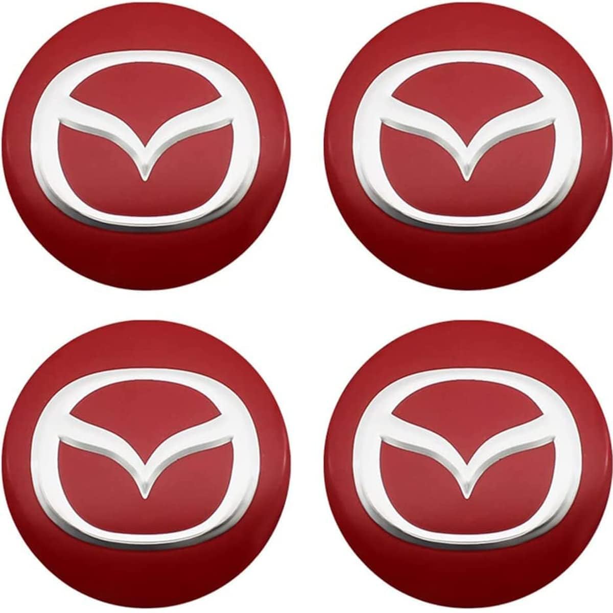 4 Stück Auto-Radkappen Radnabenkappen, für Mazda Cx7 Cx5 Cx9 Cx-5 Cx3 MX-5, Aufkleber Dekoration Aluminiumreifen Nabenkappen von LNLMY