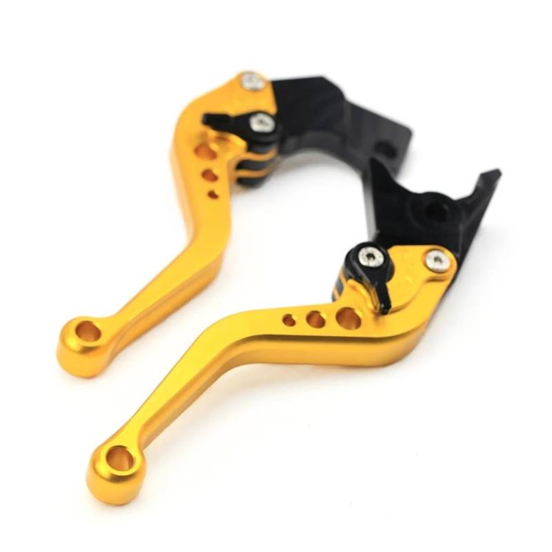 Bremshebelhebelstange Motorrad CNC Für Aprilia Caponord Dorsoduro 1200 Tuono/R RSV 1000 Tuono/Mille SL 1000 Falco Kurze/Lange Bremse Kupplungshebel Kupplungsbremshebel(Gold,Short) von LNMLRBXEXZ