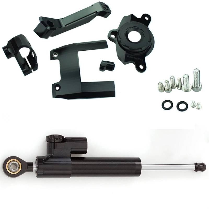 Motorradhalterung Einstellbarer Aluminium Lenkung Dämpfer Motorräder Stabilisieren Dämpfer Halterung Für Kawasaki Für Z1000 2016-2022 CNC Stoßdämpfer CNC-Montagesatz(Black) von LNMLRBXEXZ