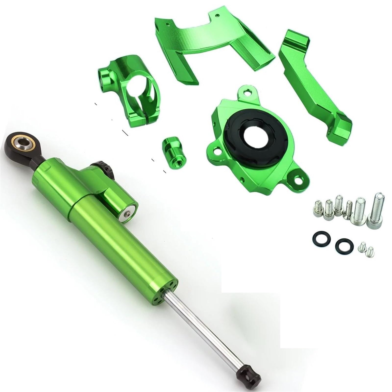 Motorradhalterung Einstellbarer Aluminium Lenkung Dämpfer Motorräder Stabilisieren Dämpfer Halterung Für Kawasaki Für Z1000 2016-2022 CNC Stoßdämpfer CNC-Montagesatz(Green) von LNMLRBXEXZ