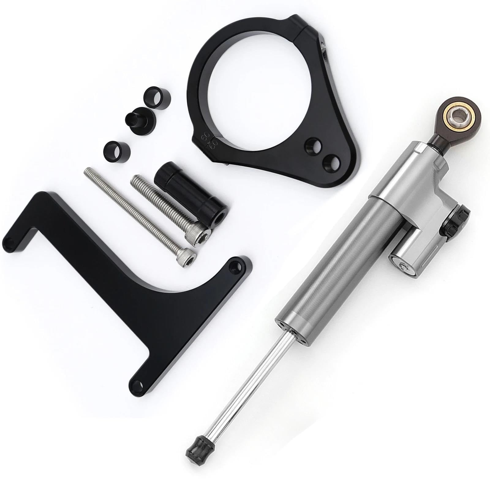 Motorradhalterung Einstellbarer Aluminium Lenkung Stabilisator Dämpfer Halterung Unterstützung Montage Kit Zubehör Für Inokim OX Sub13 Roller Stoßdämpfer CNC-Montagesatz(Gray) von LNMLRBXEXZ