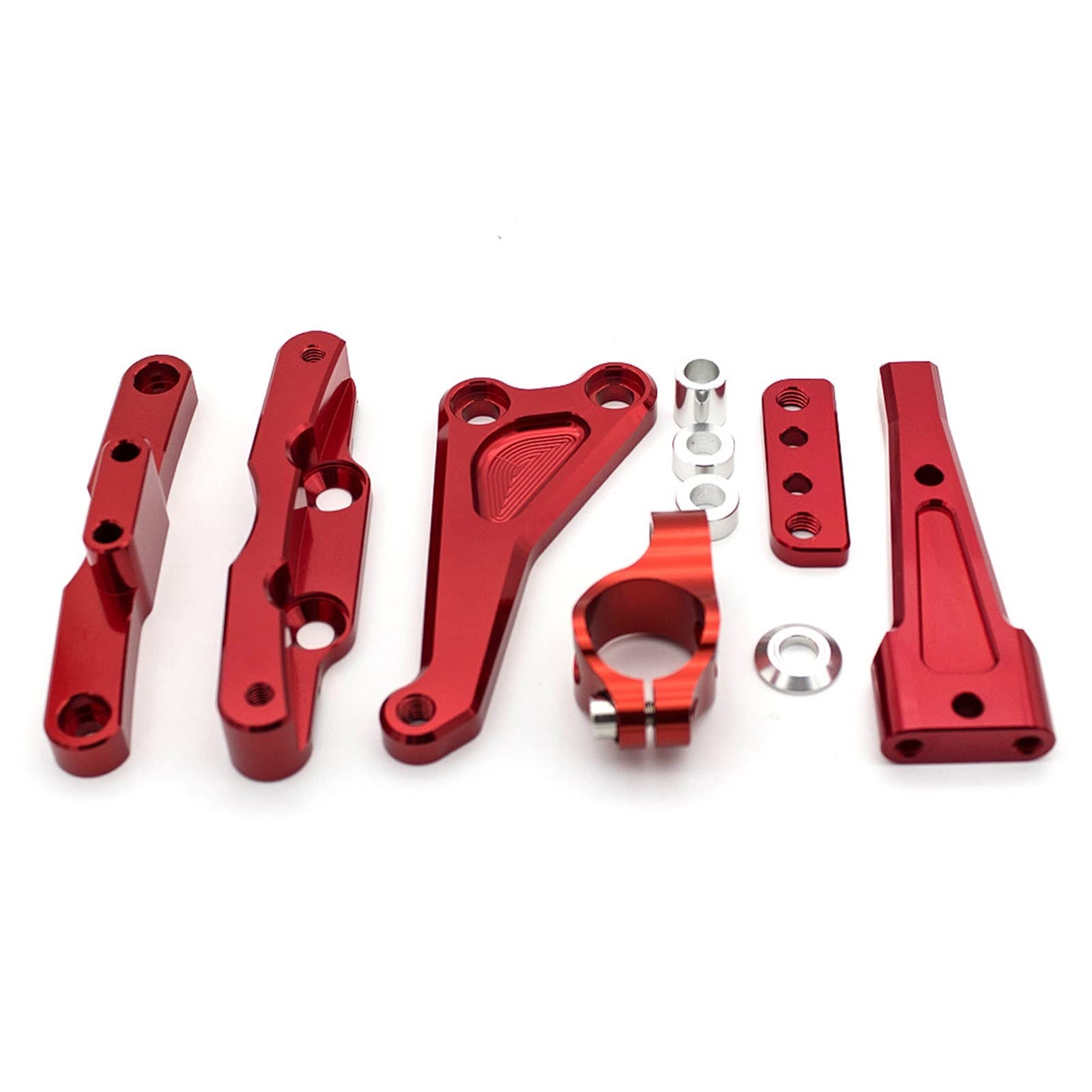 Motorradhalterung Einstellbarer Aluminium Motorräder Lenkung Stabilisieren Dämpfer Halterung Halterung Unterstützung Halter Kit Set Zubehör Für CB650F 2014-2017 Stoßdämpfer CNC-Montagesatz(Red) von LNMLRBXEXZ