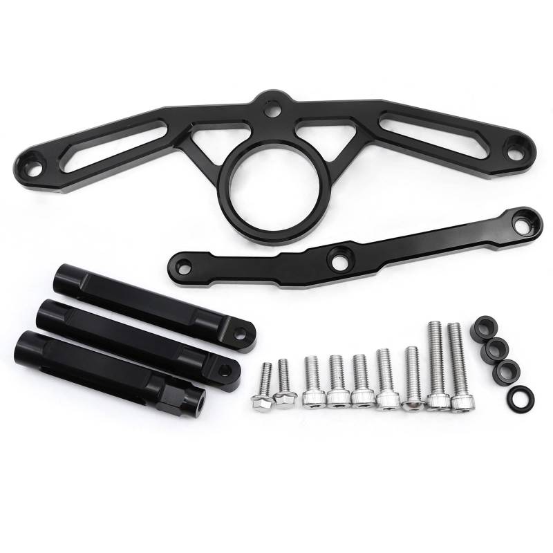 Motorradhalterung Einstellbarer CNC Aluminium 6061 Motorrad Lenkungsdämpfer Halterung Für MT09 2021-2022 2023 Stoßdämpfer CNC-Montagesatz(Black) von LNMLRBXEXZ