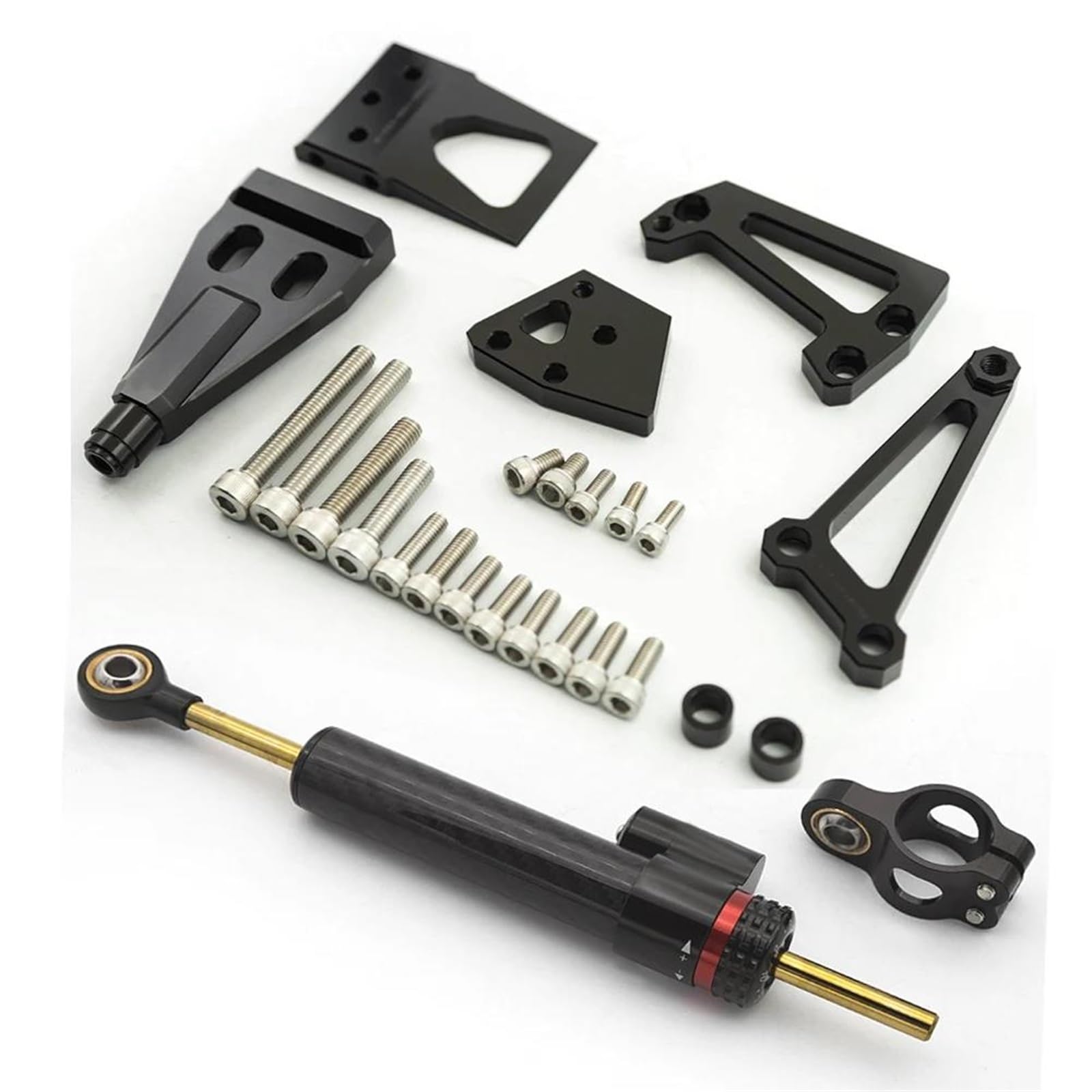 Motorradhalterung Einstellbarer CNC Lenkungsdämpfer Motorrad Stabilisieren Dämpfer Halterung Montage Kit Für Kawasaki ER6F Für Ninja 400 650R 2009-2011 Stoßdämpfer CNC-Montagesatz(Damper n Bracket A) von LNMLRBXEXZ