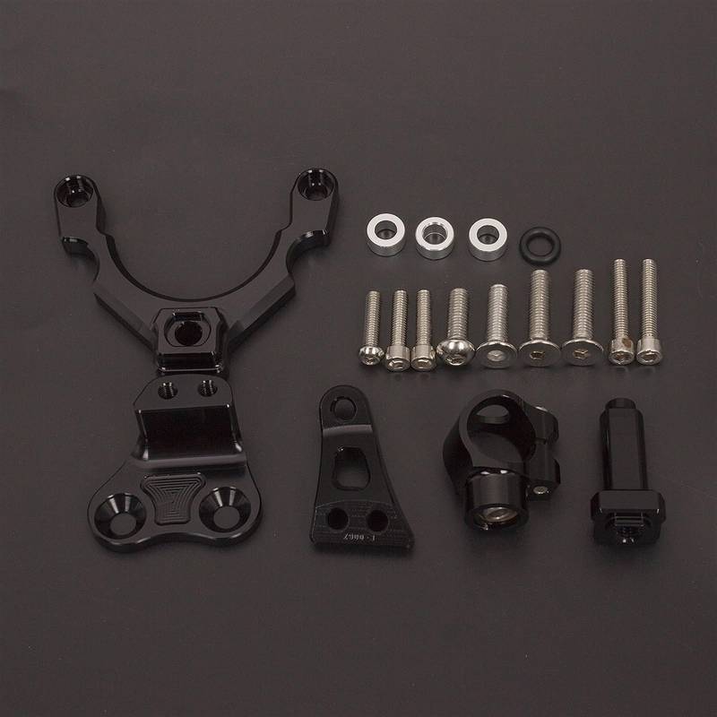 Motorradhalterung Einstellbarer CNC Motorräder Lenkung Stabilisieren Dämpfer Halterung Halterung Unterstützung Halter Kit Set Für Kawasaki Für Z900 2017 2018-2021 Stoßdämpfer CNC-Montagesatz(Black) von LNMLRBXEXZ