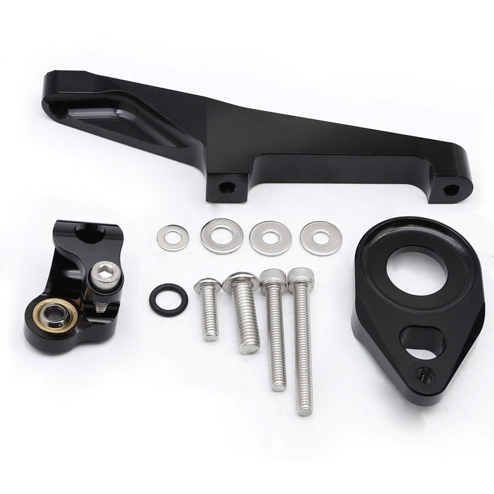 Motorradhalterung Einstellbarer CNC Stabilisator Lenkungsdämpfer Halterung Montage Kit Unterstützung Zubehör FÜR Suzuki Für SV650 SV 650 2016-2020 2021 2022 Stoßdämpfer CNC-Montagesatz(Black Bracket) von LNMLRBXEXZ