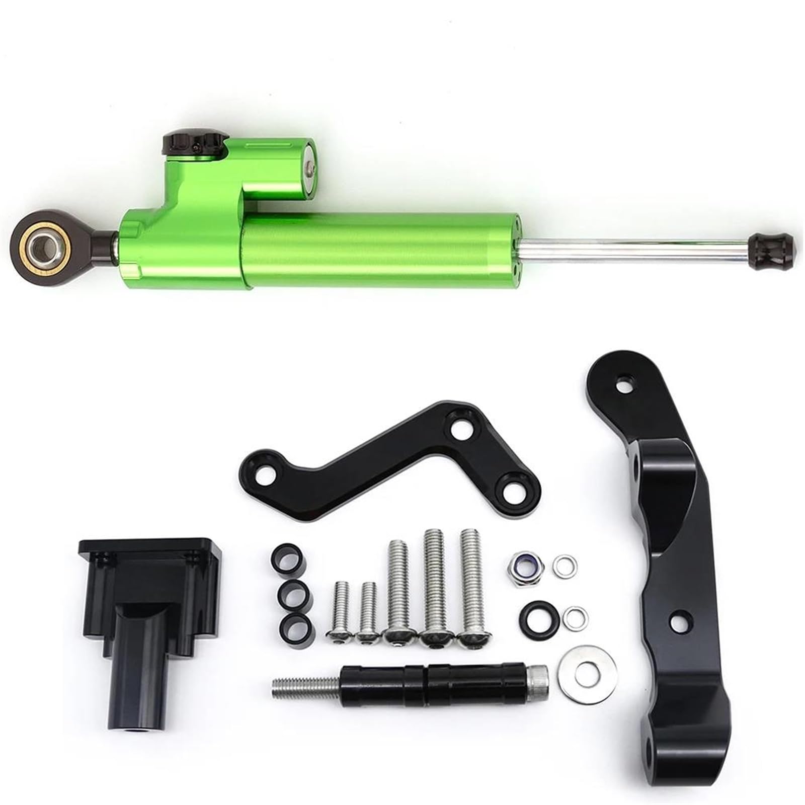 Motorradhalterung Einstellbarer Carbon Aluminium Motorrad Lenkung Dämpfer Stabilisieren Halterung Montage Kit Für MT03 2020-2023 Stoßdämpfer CNC-Montagesatz(Green Set) von LNMLRBXEXZ