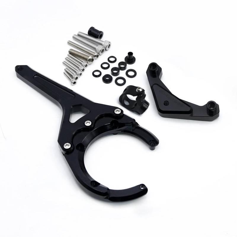 Motorradhalterung Einstellbarer Carbon Lenkung Dämpfer Stabilisator Halterung Montage Kit Für Suzuki Für GSX-S1000GT GSXS1000 2024 2023 2022 Stoßdämpfer CNC-Montagesatz(Black Bracket) von LNMLRBXEXZ