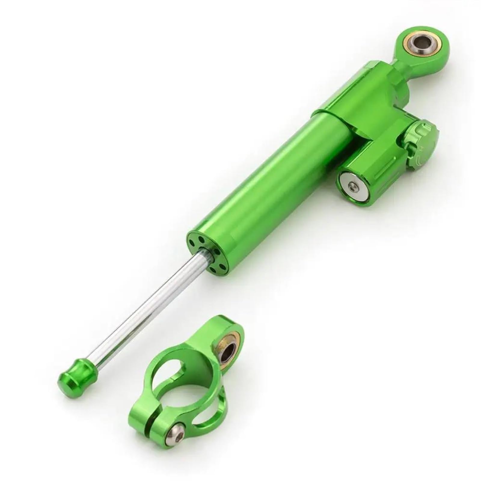 Motorradhalterung Einstellbarer Für 255mm Aluminium Zubehör Farben Einstellbare Universal Motorrad Stabilisator Dämpfer Lenkung Sicherheit Control Stoßdämpfer CNC-Montagesatz(Green-Green) von LNMLRBXEXZ