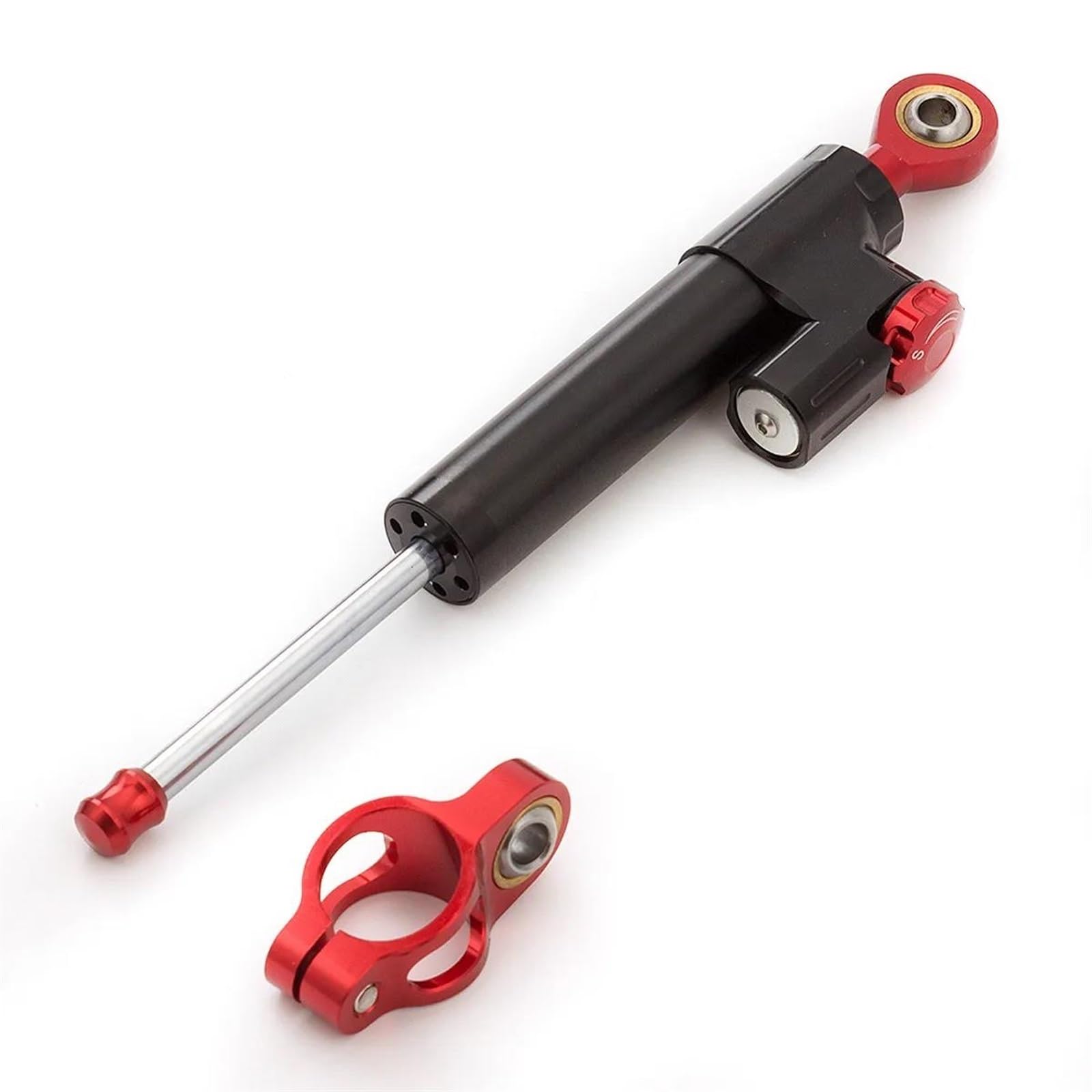 Motorradhalterung Einstellbarer Für Dualtron DT2 Ultra Raptor Roller Stabilisator Aluminium Dämpfer Einstellbare Lenkung Dämpfer Stoßdämpfer CNC-Montagesatz(Black and RED) von LNMLRBXEXZ