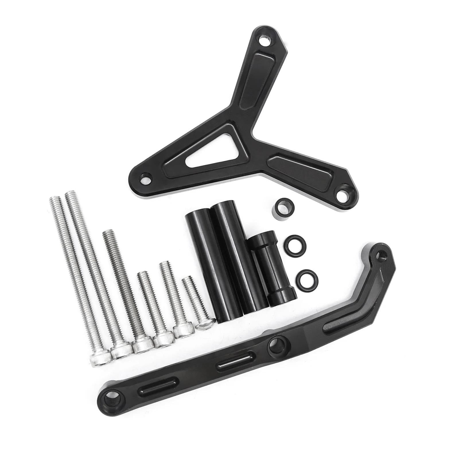 Motorradhalterung Einstellbarer Für FJ-09 /MT-09 Tracer 2021-2023 900 GT 202 CNC Motorrad Lenkung Dämpfer Stabilisator Sicherheit Montage Kit Halterung Stoßdämpfer CNC-Montagesatz(M032-black) von LNMLRBXEXZ