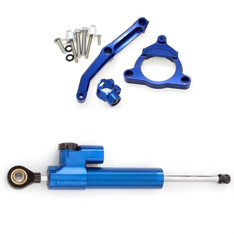 Motorradhalterung Einstellbarer Für Kawasaki Für Z800 2013-2018 Motorrad CNC Lenkungsdämpfer Stabilisieren Dämpfer Halterung Montage Kit Stoßdämpfer CNC-Montagesatz(Blue) von LNMLRBXEXZ