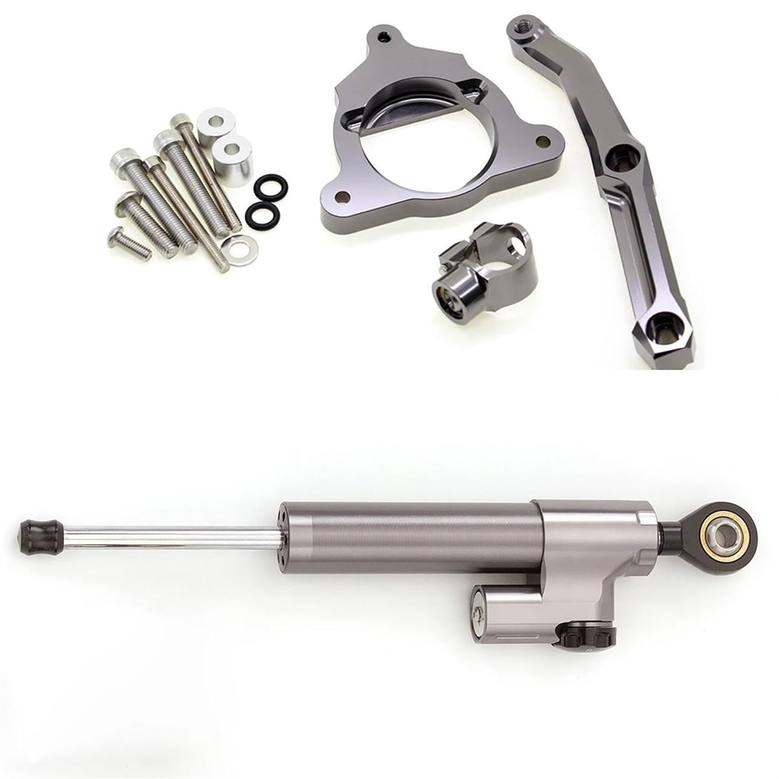 Motorradhalterung Einstellbarer Für Kawasaki Für Z800 2013-2018 Motorrad CNC Lenkungsdämpfer Stabilisieren Dämpfer Halterung Montage Kit Stoßdämpfer CNC-Montagesatz(Gray) von LNMLRBXEXZ