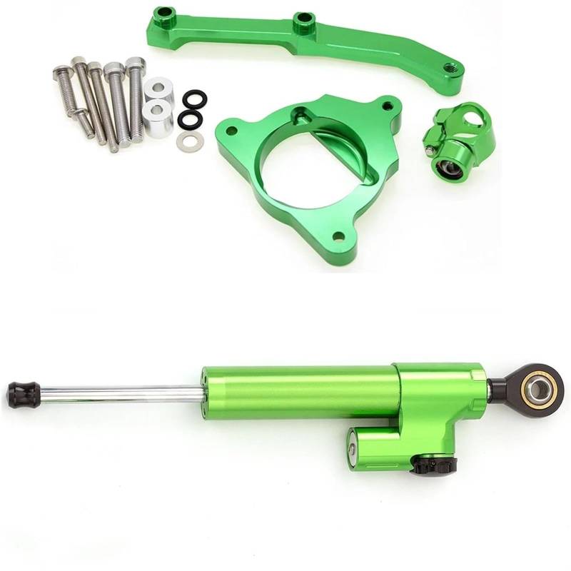 Motorradhalterung Einstellbarer Für Kawasaki Für Z800 2013-2018 Motorrad CNC Lenkungsdämpfer Stabilisieren Dämpfer Halterung Montage Kit Stoßdämpfer CNC-Montagesatz(Green) von LNMLRBXEXZ