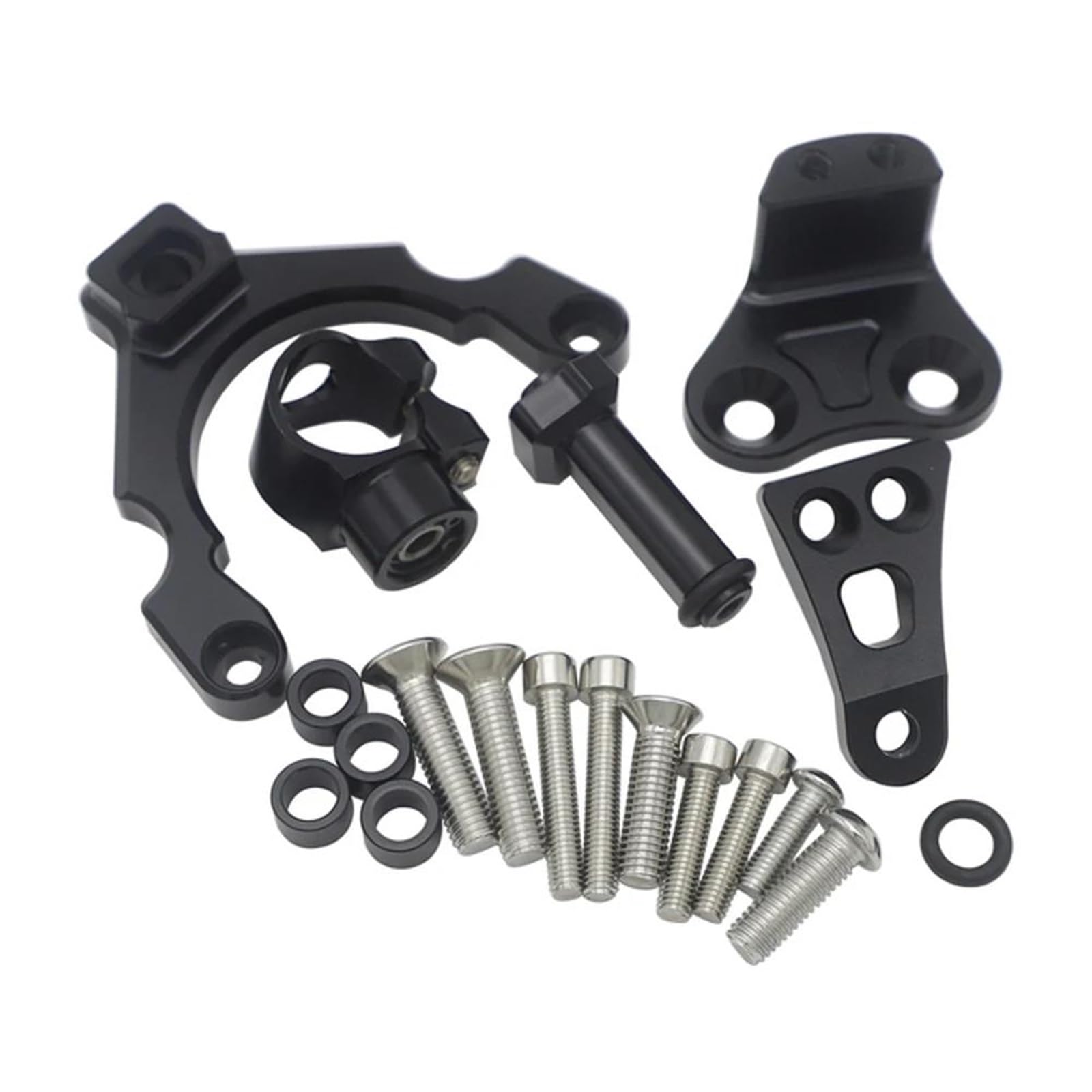 Motorradhalterung Einstellbarer Lenkungsdämpferhalterung Stabilisator Linear Mount Support Kit Motorrad Für Kawasaki Für Z900 2017-2018 2019 Stoßdämpfer CNC-Montagesatz(Black) von LNMLRBXEXZ