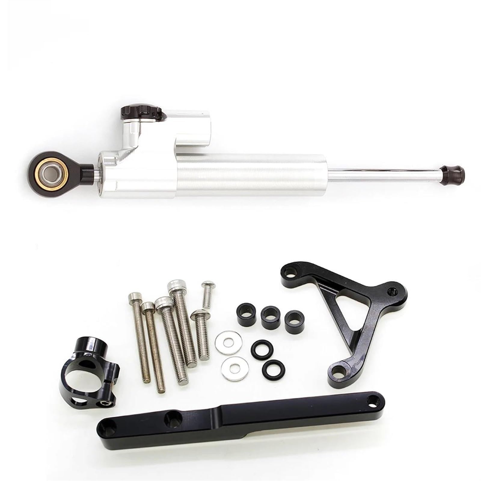 Motorradhalterung Einstellbarer Motorrad Aluminium Lenkung Dämpfer Stabilisieren Halterung Unterstützung Montage Kit Für CB1000R 2008-2016 CNC Stoßdämpfer CNC-Montagesatz(Silver) von LNMLRBXEXZ