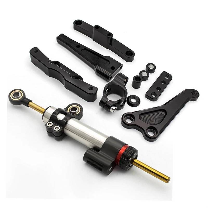 Motorradhalterung Einstellbarer Motorrad Fiber Carbon Lenkung Dämpfer Stabilisator Halterung Mount Kit Für CB650F 2014-2019 CNC Stoßdämpfer CNC-Montagesatz(Black D) von LNMLRBXEXZ