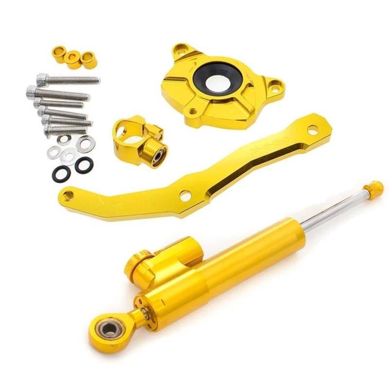 Motorradhalterung Einstellbarer Motorrad Lenkung Dämpfer Stabilisieren Dämpfer Halterung Montage Kit Für Kawasaki Für Z1000 2010-2013 CNC Stoßdämpfer CNC-Montagesatz(Gold) von LNMLRBXEXZ