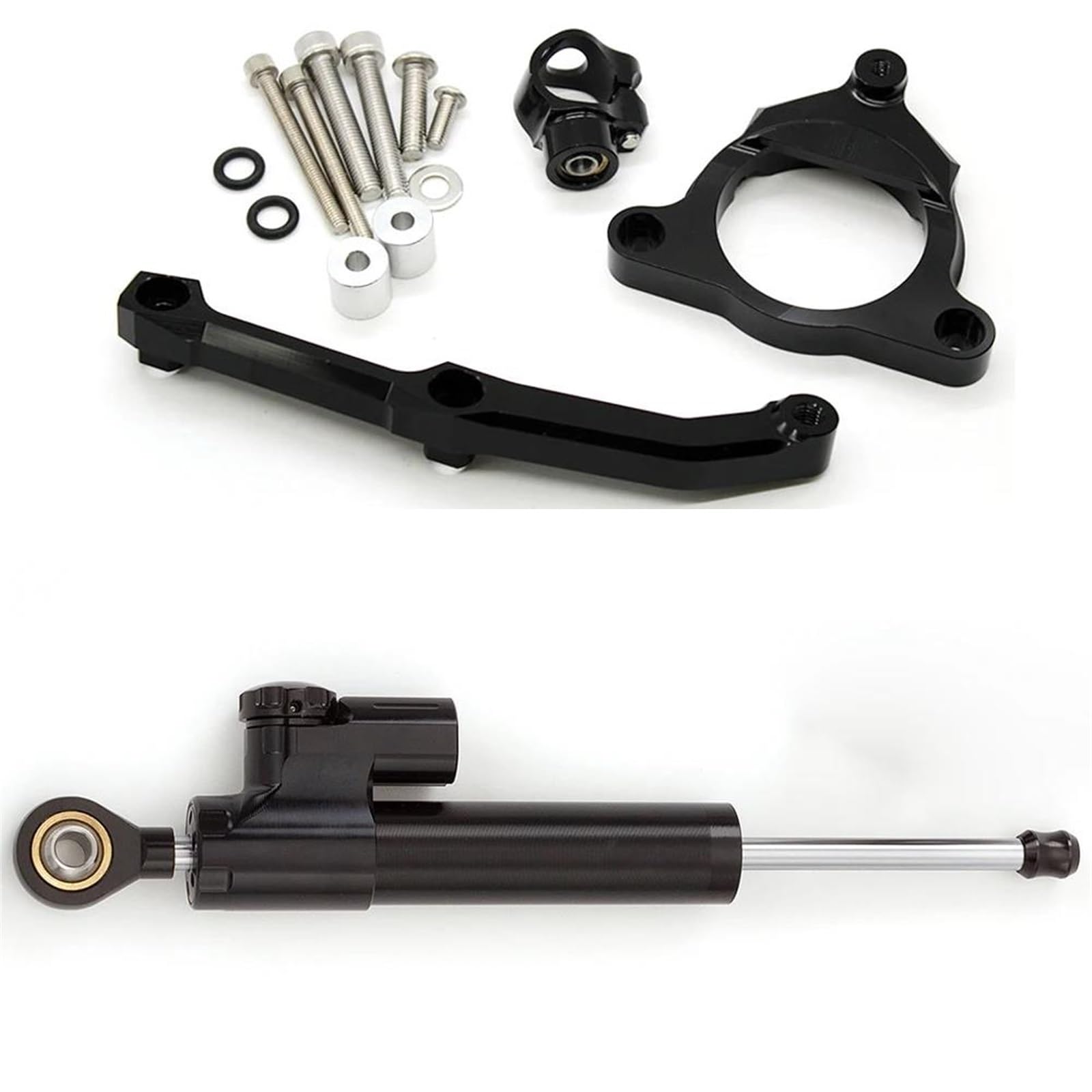 Motorradhalterung Einstellbarer Motorrad Lenkung Dämpfer Stabilisieren Dämpfer Halterung Montage Kit Für Kawasaki Für Z800 2013-2018 CNC Stoßdämpfer CNC-Montagesatz(Black) von LNMLRBXEXZ