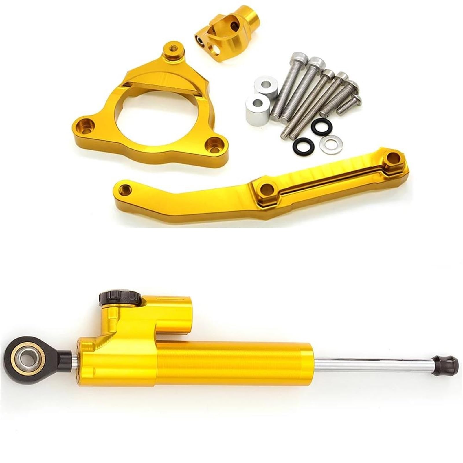 Motorradhalterung Einstellbarer Motorrad Lenkung Dämpfer Stabilisieren Dämpfer Halterung Montage Kit Für Kawasaki Für Z800 2013-2018 CNC Stoßdämpfer CNC-Montagesatz(Gold) von LNMLRBXEXZ