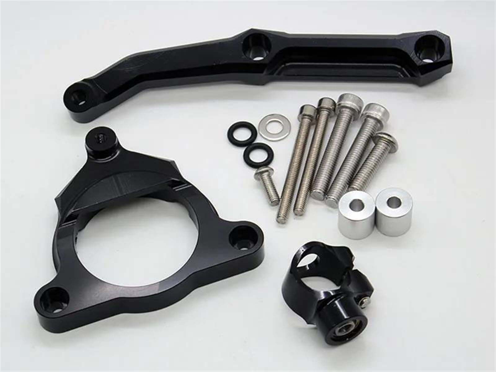 Motorradhalterung Einstellbarer Motorrad-Lenkungsdämpfer-Stabilisatorhalterung CNC-Aluminium-Montagehalterungssatzhalter Für Kawasaki Z800 2013-2015 Stoßdämpfer CNC-Montagesatz(Black) von LNMLRBXEXZ