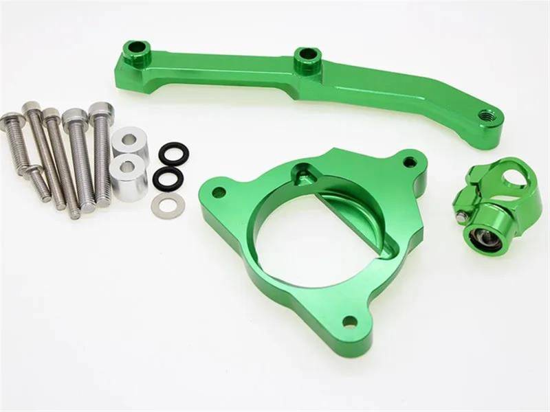 Motorradhalterung Einstellbarer Motorrad-Lenkungsdämpfer-Stabilisatorhalterung CNC-Aluminium-Montagehalterungssatzhalter Für Kawasaki Z800 2013-2015 Stoßdämpfer CNC-Montagesatz(Green) von LNMLRBXEXZ