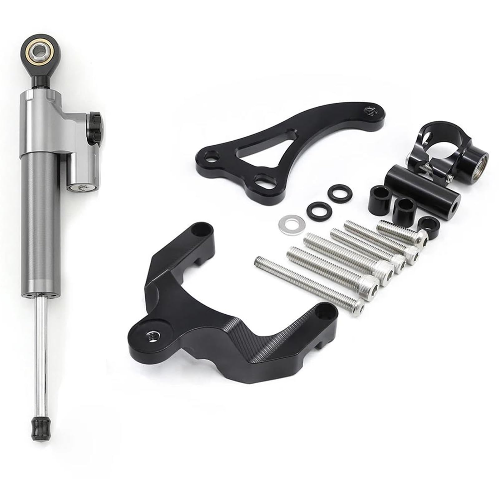 Motorradhalterung Einstellbarer Motorrad-Lenkungsdämpfer-Stabilisatorhalterung CNC-Aluminium-Montagehalterungssatzhalter Für Suzuki Für GSR600 2006-2010 Stoßdämpfer CNC-Montagesatz(Gray Set) von LNMLRBXEXZ