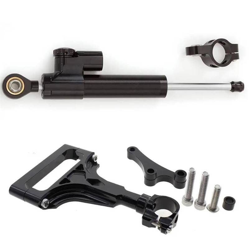 Motorradhalterung Einstellbarer Motorrad Stabilisator Dämpfer Lenkung Montage Halterung Halter Unterstützung Kit Set Für Kawasaki Für Z1000 Z750 2003-2009 Stoßdämpfer CNC-Montagesatz(Black) von LNMLRBXEXZ