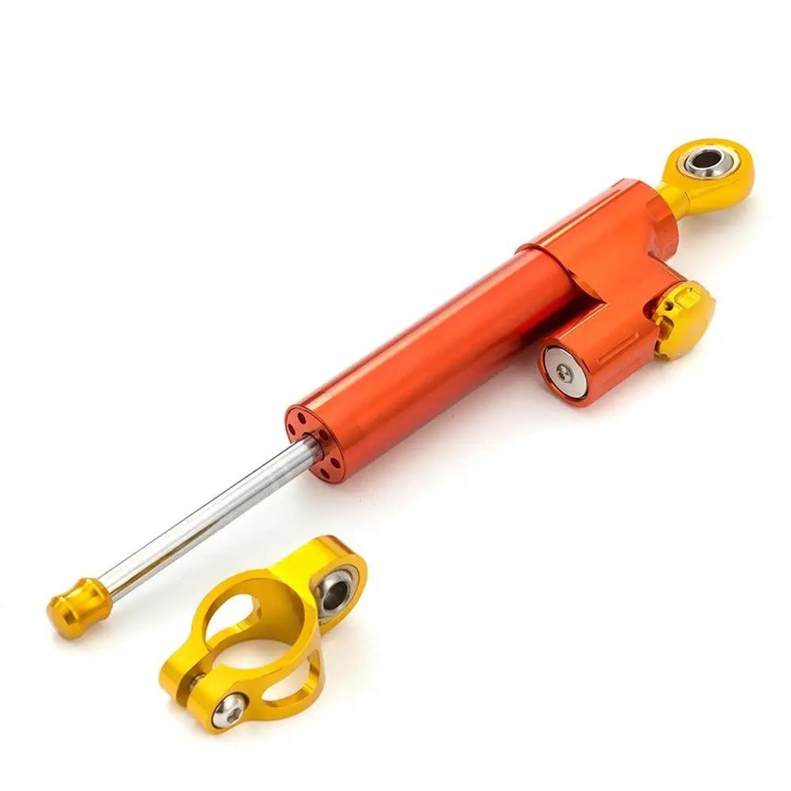 Motorradhalterung Einstellbarer Motorrad Stabilisator Dämpfer Lenkung Sicherheit Control 255mm Aluminium Zubehör Farben Einstellbar Universal Stoßdämpfer CNC-Montagesatz(Orange-Gold) von LNMLRBXEXZ