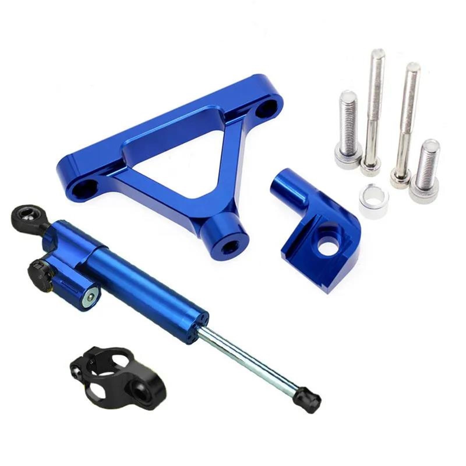 Motorradhalterung Einstellbarer Motorräder Lenkung Stabilisieren Dämpfer Halterung Montieren Montage Unterstützung Halter Kit Set Für Kawasaki Für ZX6R 2007-2008 Stoßdämpfer CNC-Montagesatz(Blue Set) von LNMLRBXEXZ