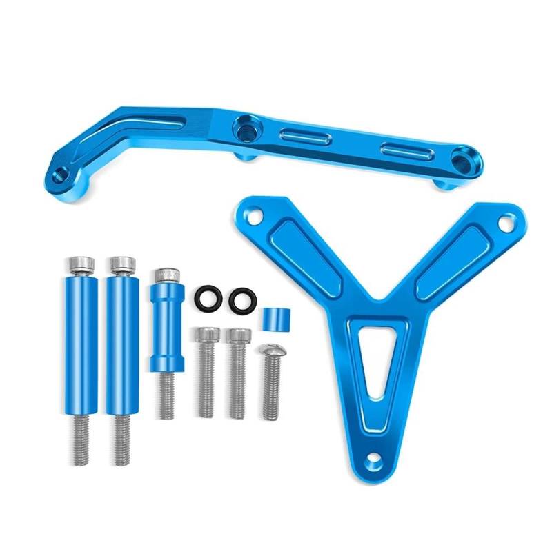 Motorradhalterung Einstellbarer Zubehör Motorrad Stabilisator Lenkung Dämpfer Halterung Unterstützung Montage Kit Mt 09 Für Tracer 9 900 Für MT09 2021 2022 2023 Stoßdämpfer CNC-Montagesatz(Blue1) von LNMLRBXEXZ