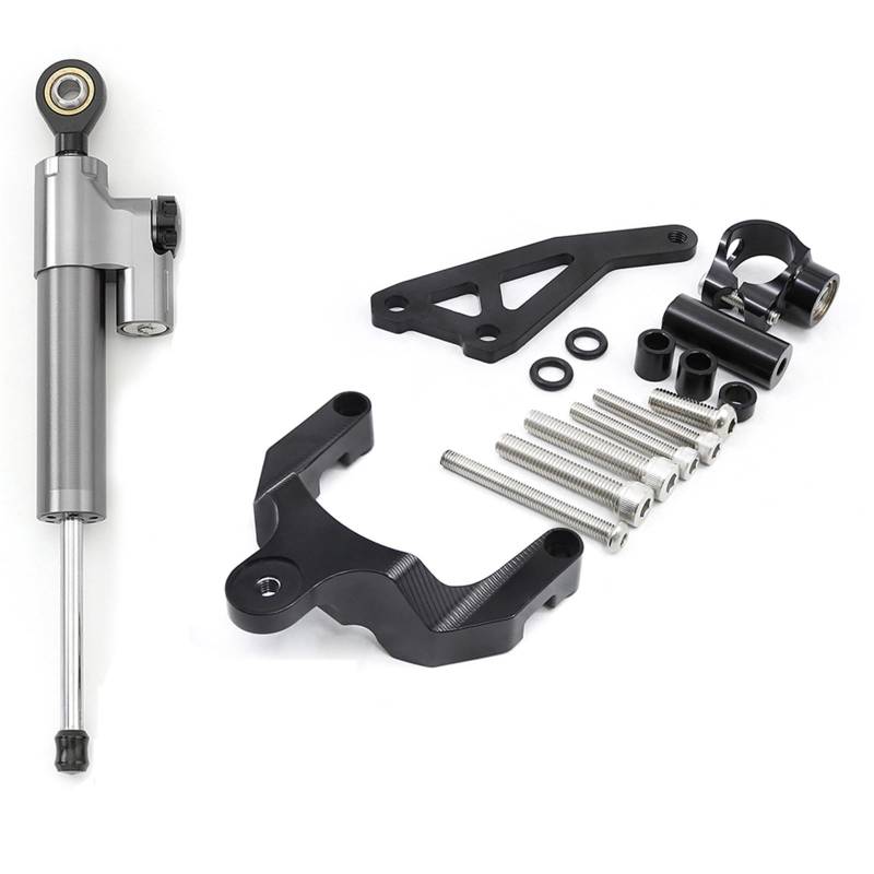 Motorradhalterung einstellbarer Carbon CNC Aluminium Motorrad Lenkungsdämpfer Für Suzuki Für GSR600 2006-2010 Stabilisator Halterung Montage Unterstützung Kit Halter Stoßdämpfer CNC-Montagesatz(Type-F von LNMLRBXEXZ