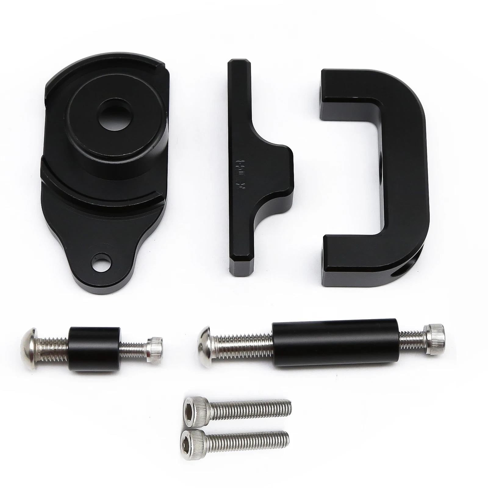 Motorradhalterung einstellbarer Stabilisator Dämpfer Lenkung Halterung Montage Halterung Halter Unterstützung Kit Set Für Kaabo Für Mantis 8/10 Elektrische Roller CNC Stoßdämpfer CNC-Montagesatz(Black von LNMLRBXEXZ