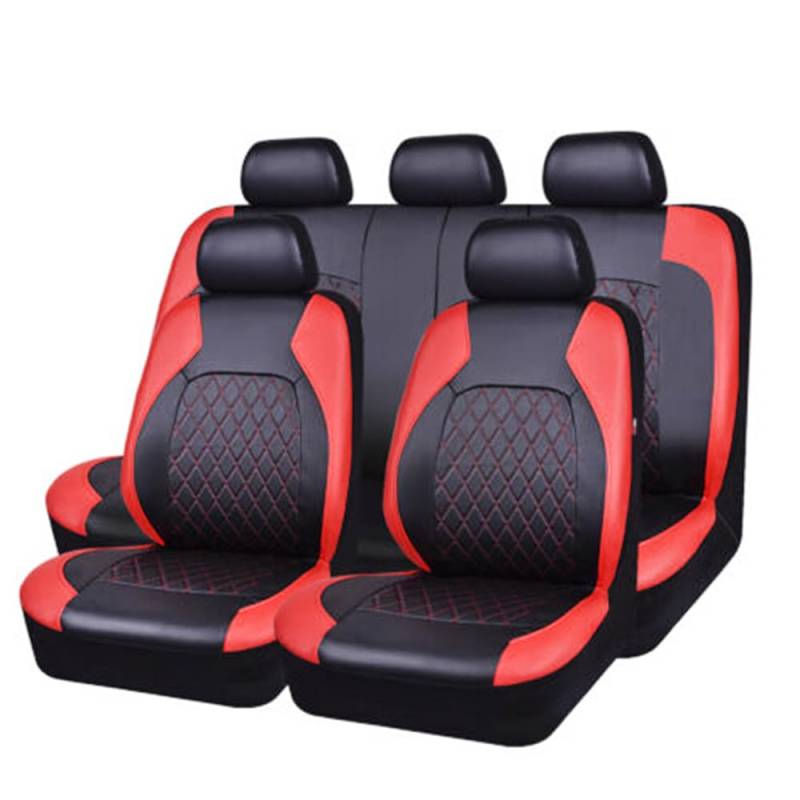 LNZKX Autositzbezüge für Mini Clubman/Countryman R55 F54 / R60 F60 One/S/Cooper/JCW, Komfortabel Wasserdicht Hautfreundliche Textur Universal Sitzbezug,Red von LNZKX