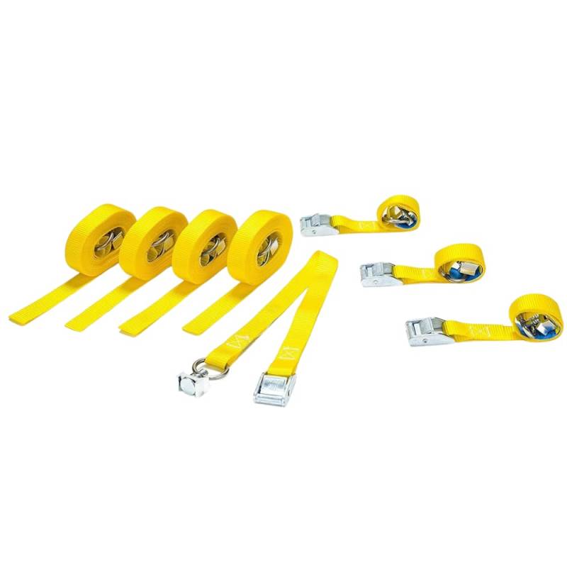 LOADCARE 4er Set Zweiteiliger Spanngurt mit Klemmschloss Befestigungsgurt Schnellspanngurt mit Fitting für Airlineschiene Zurrschiene 175daN (Länge 4000 mm) von LOADCARE