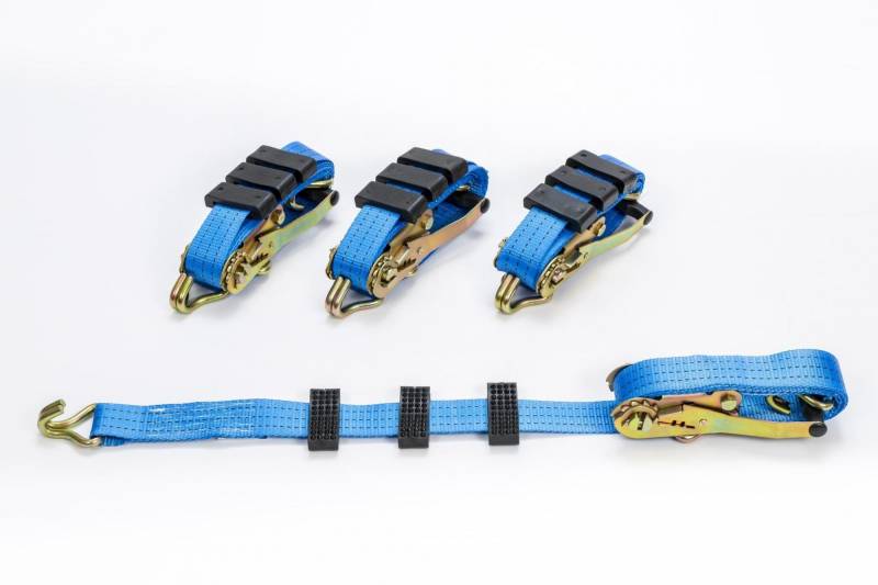 LOADCARE 4 x Autotransportgurt, Auto Zurrgurt, Auto Spanngurt, PKW Spanngurt, blau 2,7 m von LOADCARE